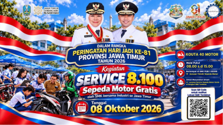 Service Sepeda Motor Gratis Memperingati HUT Provinsi Jawa Timur ke-81